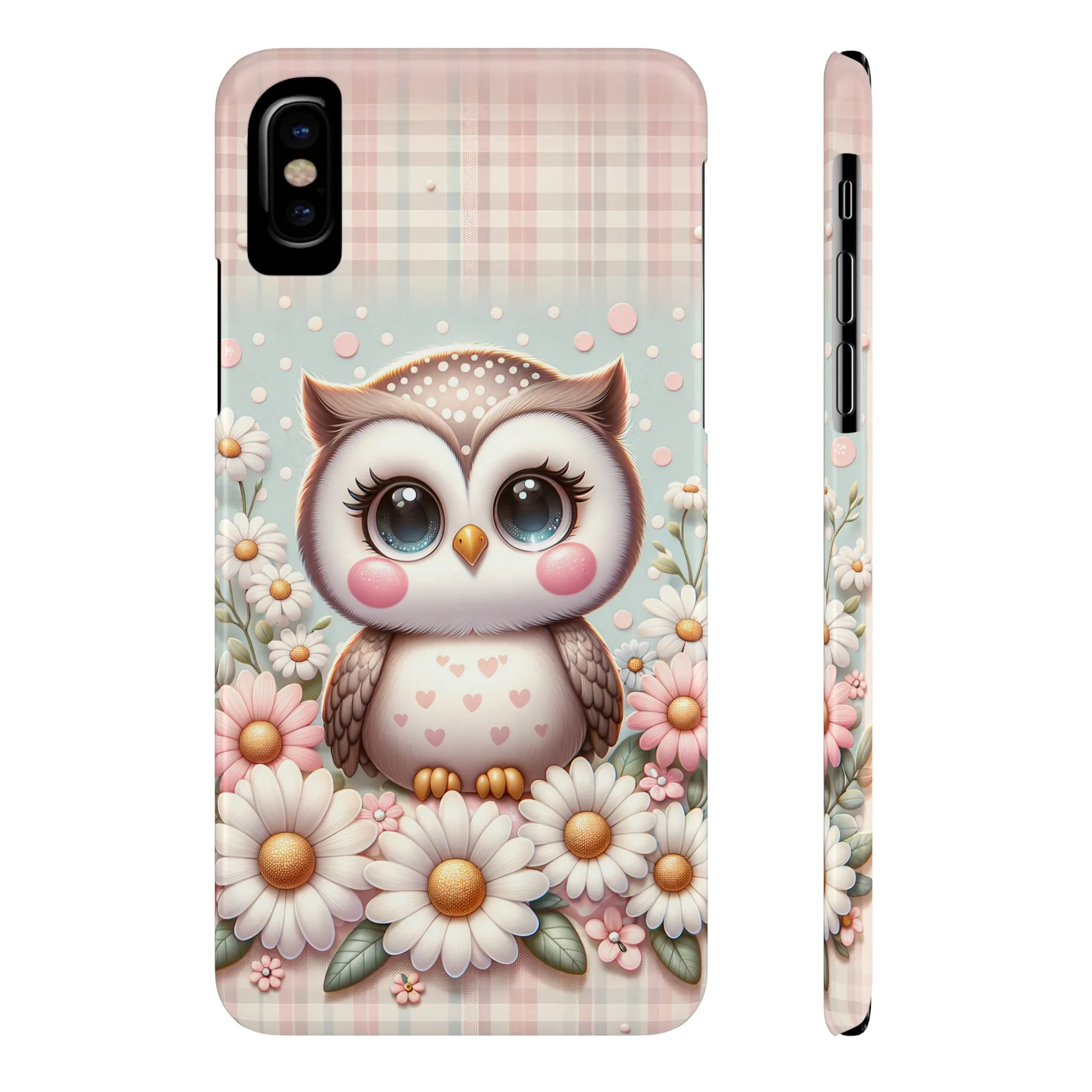 Cute Owl Design Sleek Elegance Wireless-Charging Compatible Phone Case Slim Phone Case compatible with over 20 iphone models