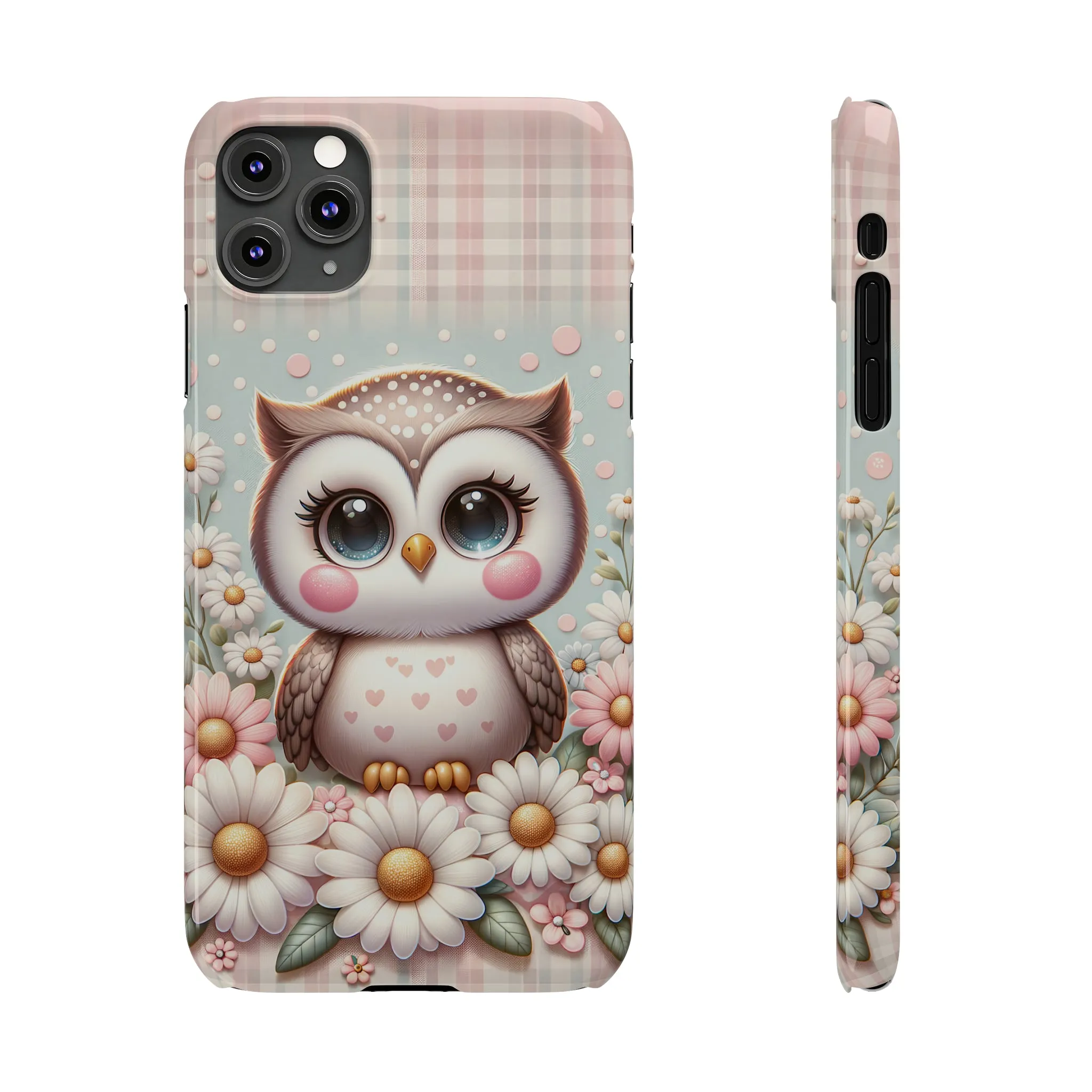 Cute Owl Design Sleek Elegance Wireless-Charging Compatible Phone Case Slim Phone Case compatible with over 20 iphone models