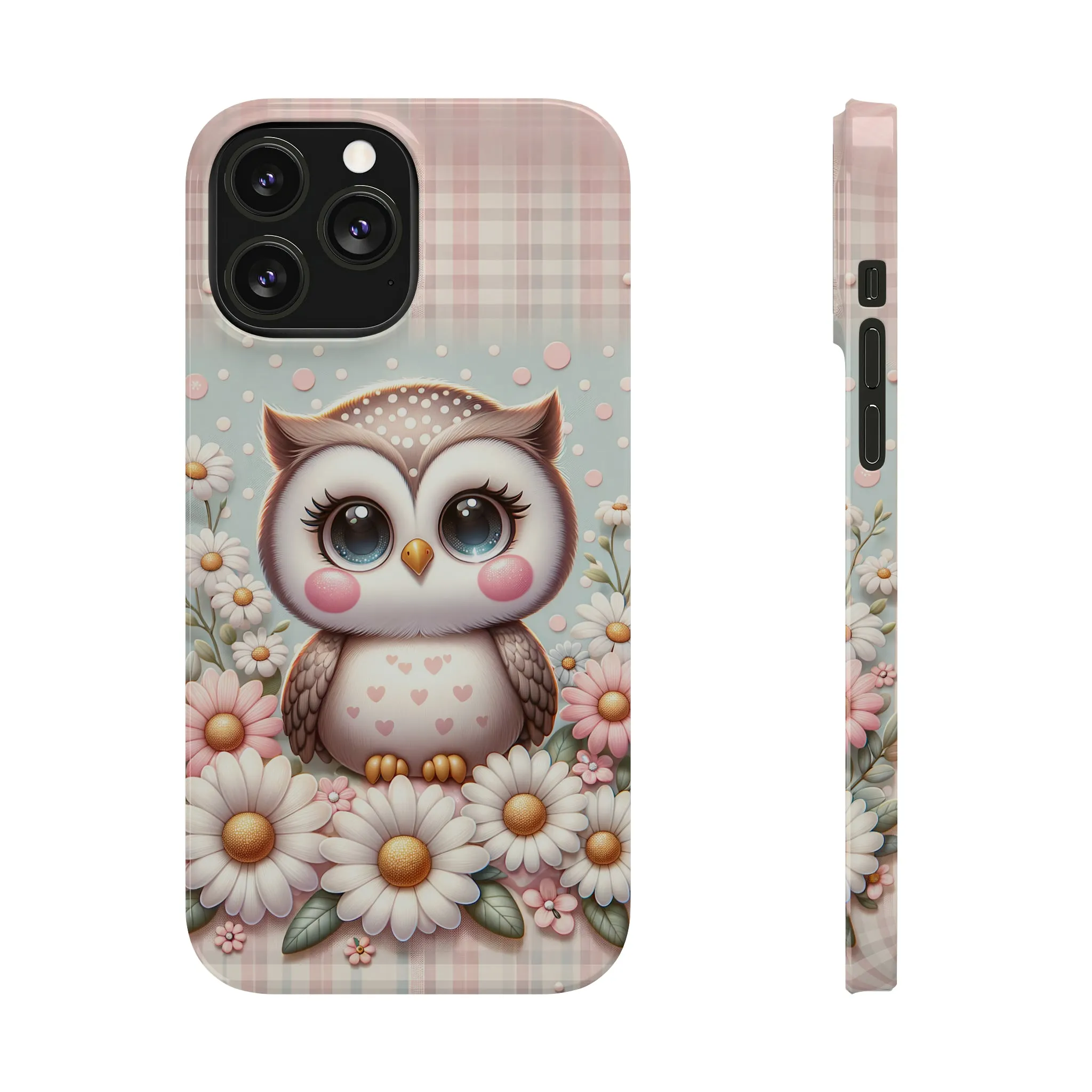 Cute Owl Design Sleek Elegance Wireless-Charging Compatible Phone Case Slim Phone Case compatible with over 20 iphone models