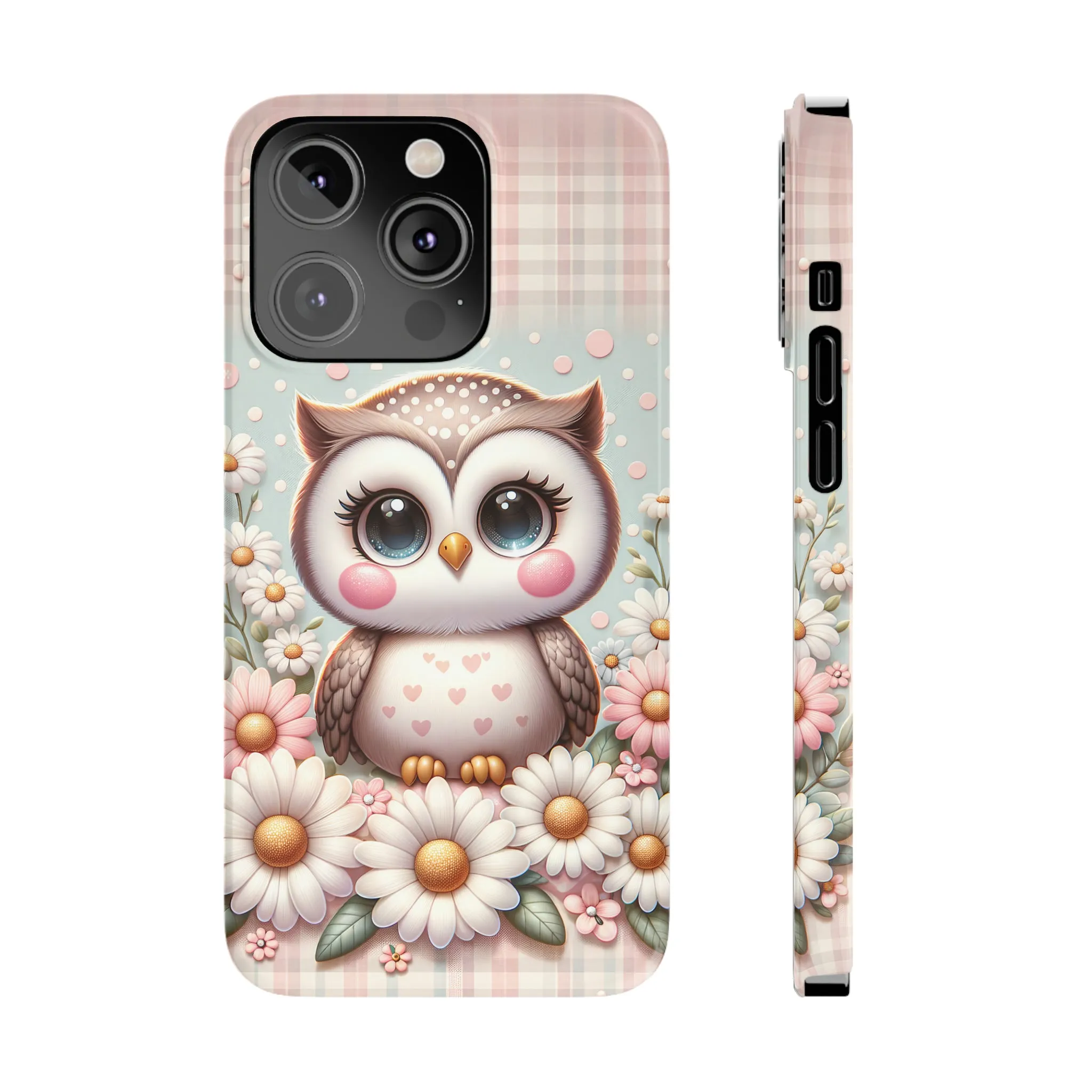 Cute Owl Design Sleek Elegance Wireless-Charging Compatible Phone Case Slim Phone Case compatible with over 20 iphone models