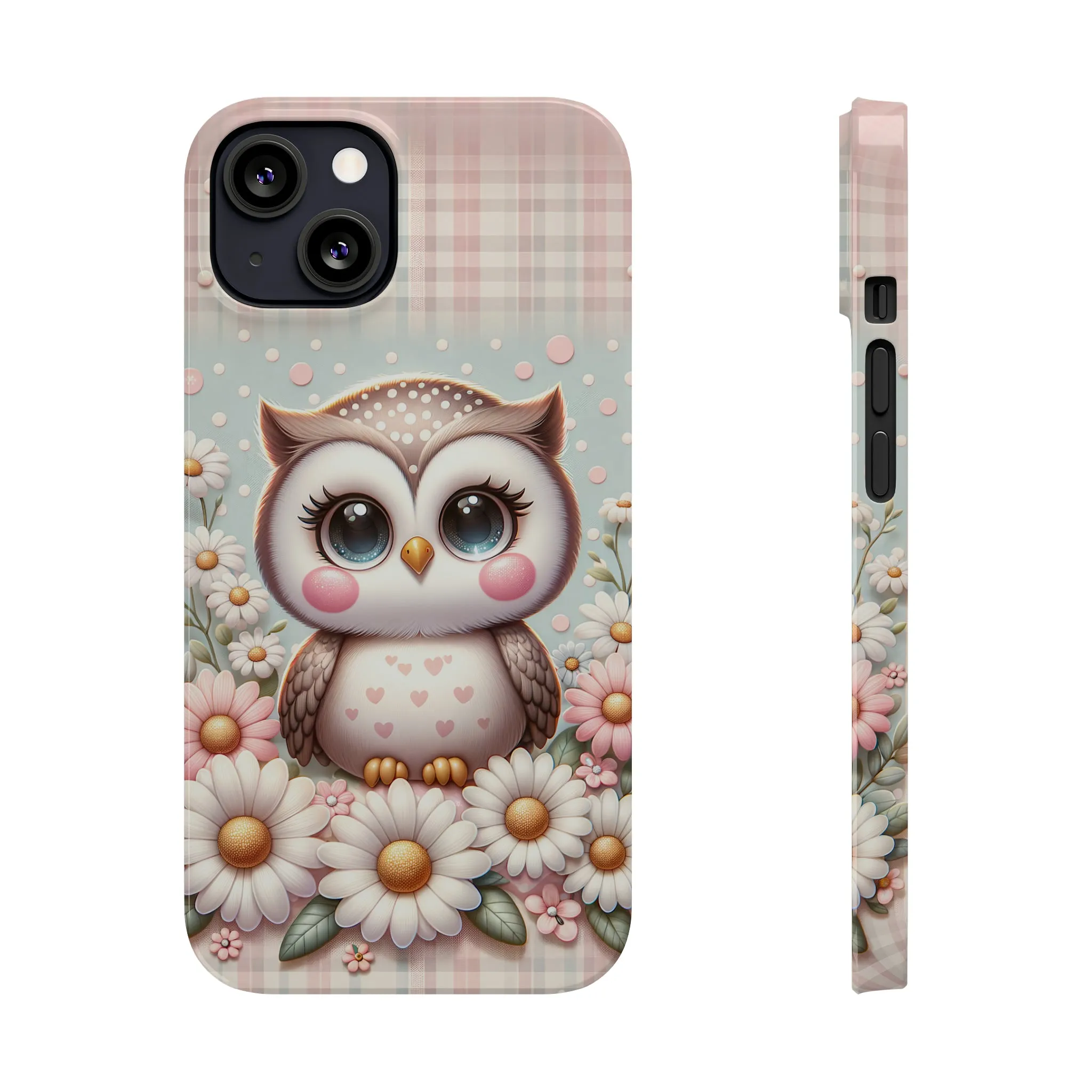 Cute Owl Design Sleek Elegance Wireless-Charging Compatible Phone Case Slim Phone Case compatible with over 20 iphone models