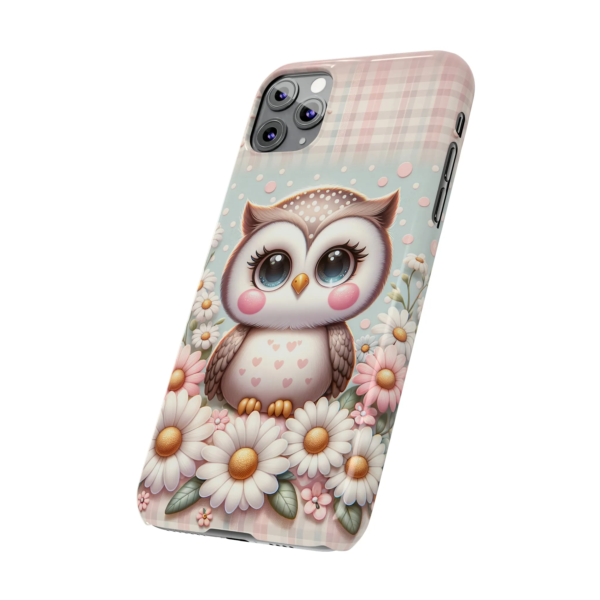 Cute Owl Design Sleek Elegance Wireless-Charging Compatible Phone Case Slim Phone Case compatible with over 20 iphone models