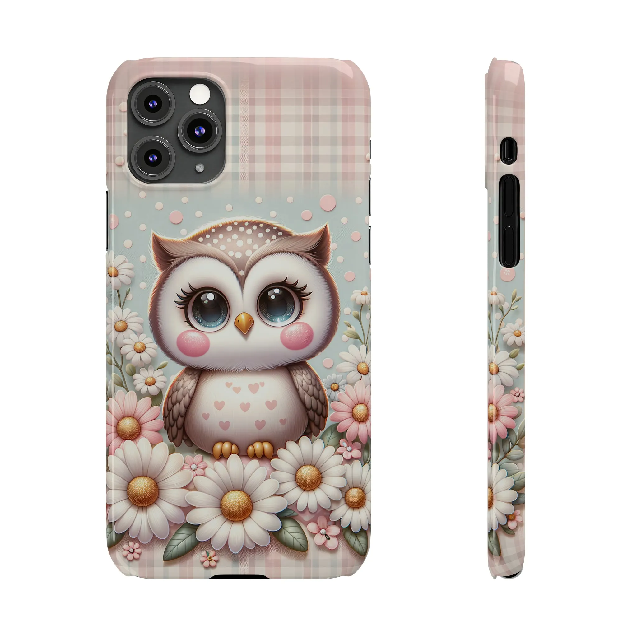 Cute Owl Design Sleek Elegance Wireless-Charging Compatible Phone Case Slim Phone Case compatible with over 20 iphone models