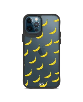 DailyObjects Banana Icon Black Hybrid Clear Case Cover For iPhone 12 Pro Max