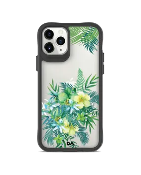 DailyObjects Clear Ferns & Flowers Black Hybrid Clear Case Cover For iPhone 11 Pro