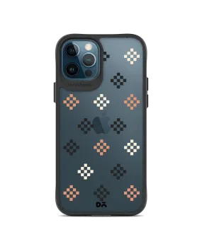 DailyObjects Peach Diamonds Black Hybrid Clear Case Cover For iPhone 12 Pro Max