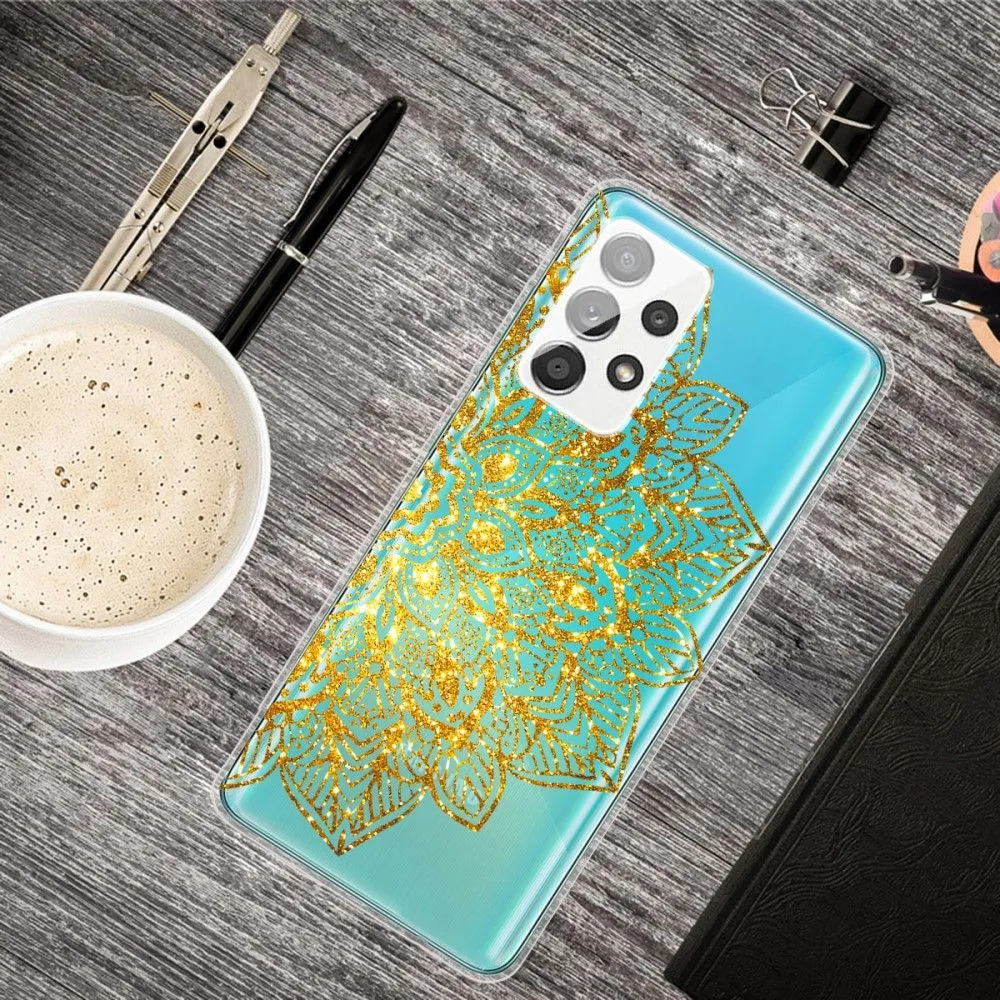 Deco Samsung Galaxy A32 case - Golden Glitter Leaves