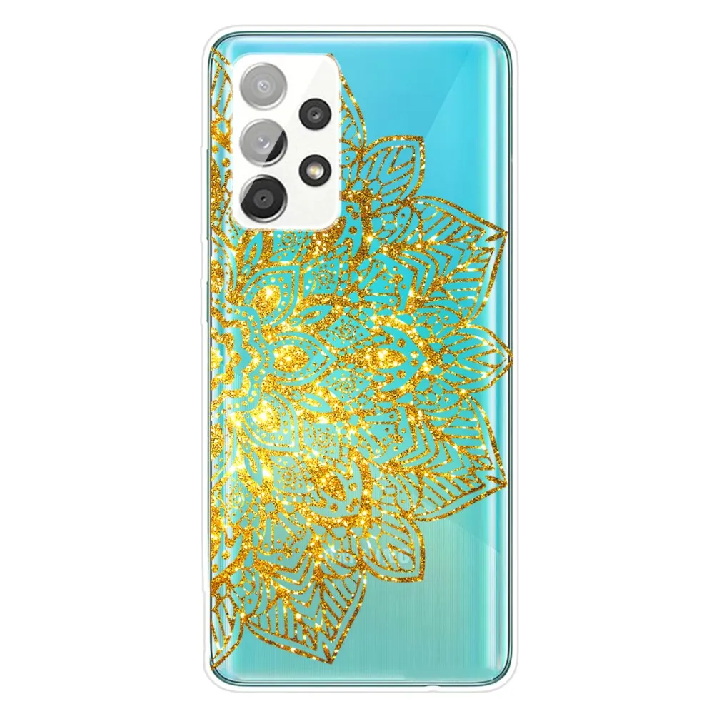 Deco Samsung Galaxy A32 case - Golden Glitter Leaves