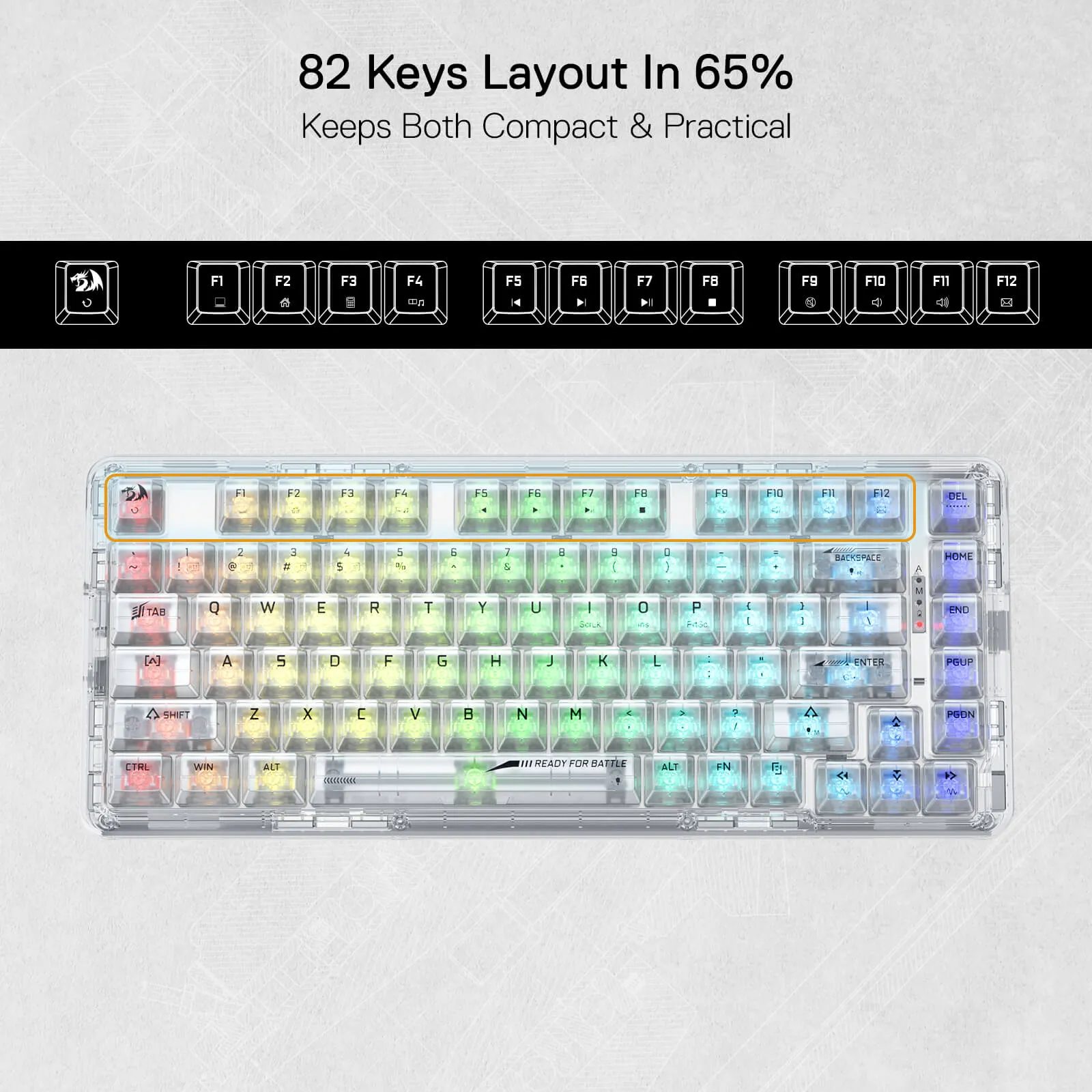 ELF PRO K649 Wireless Transparent Keyboard