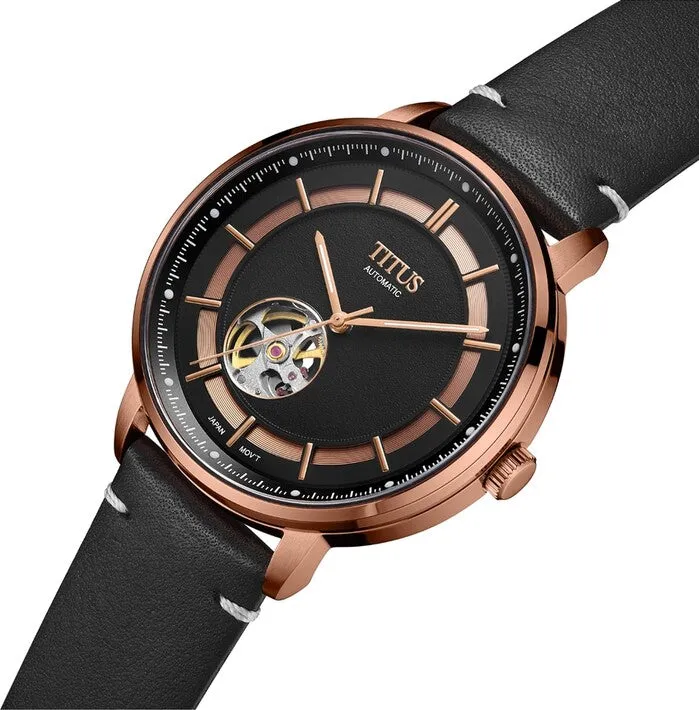 Enlight 3 Hands Mechanical Leather Men Watch W06-03277-007