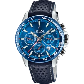 Festina Timeless Chronograph Leather Chronograph Mens Watch I Model F20561/3 Quartz Movement