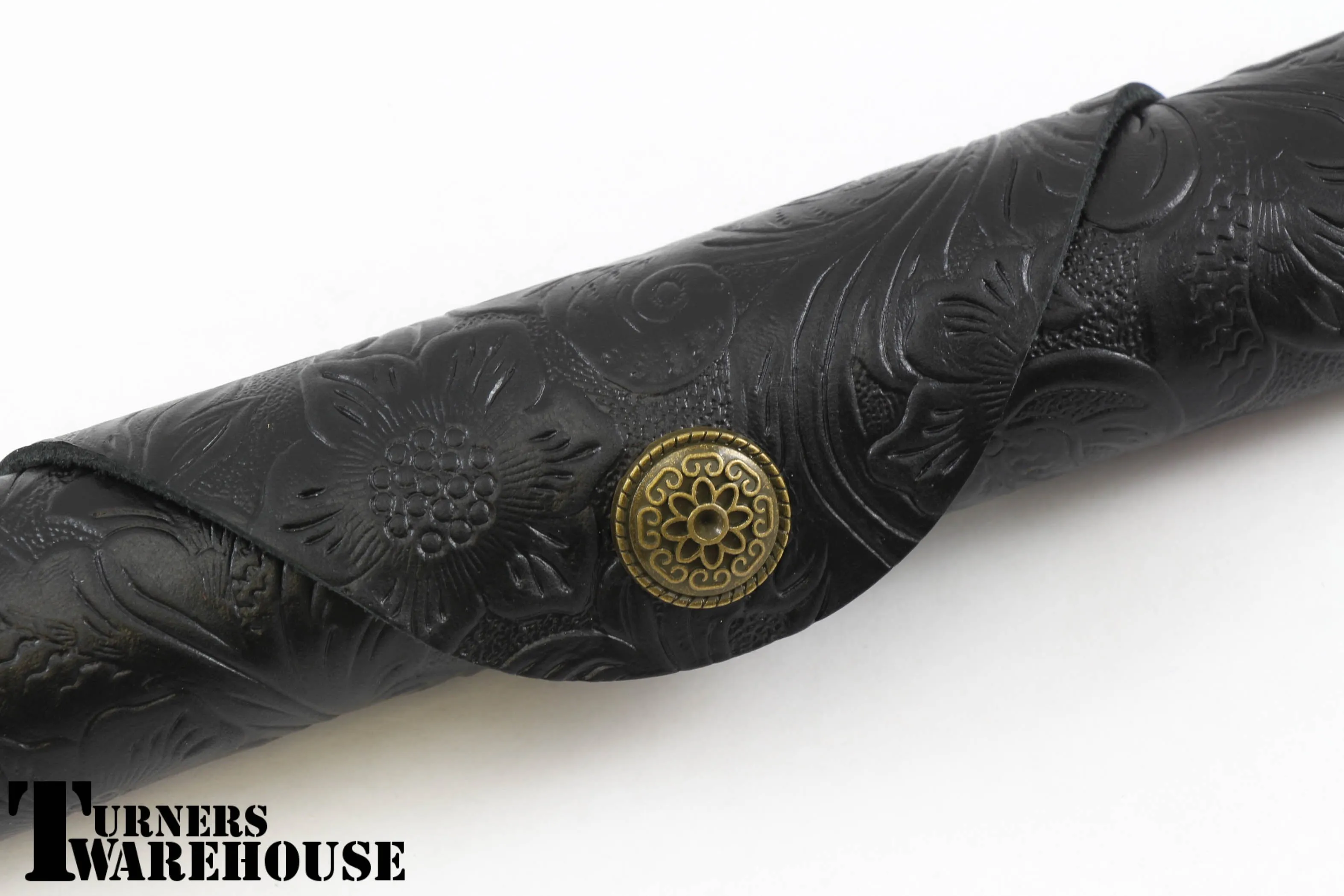 Floral Pen Case -  Leather