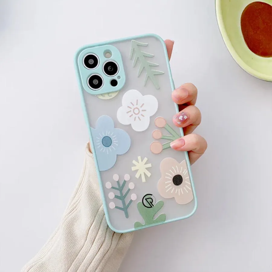 Floral Print Hybrid Matte Anti-shock Case