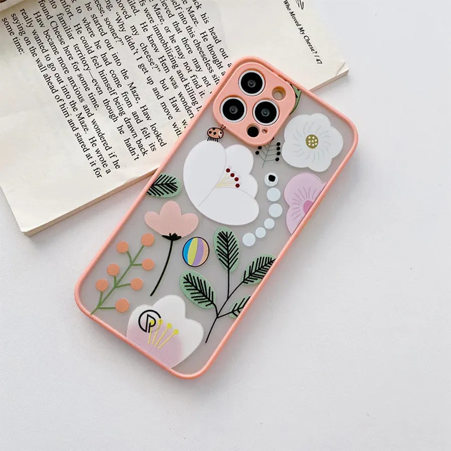 Floral Print Hybrid Matte Anti-shock Case