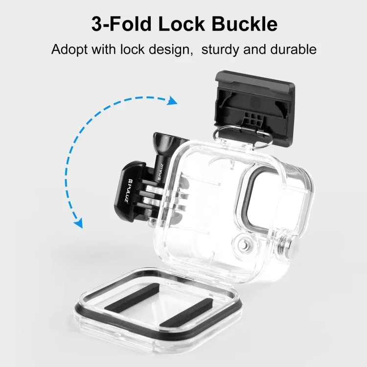 For GoPro Hero11 Black Mini PULUZ 40m Waterproof Housing Protective Case with Buckle Basic Mount & Screw (Transparent)