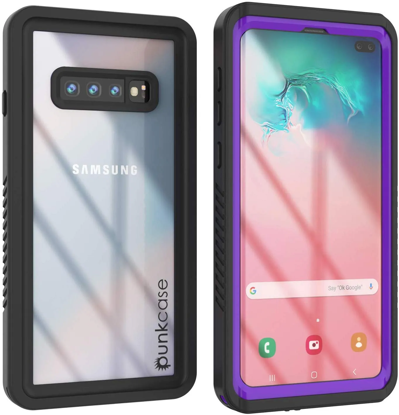 Galaxy S10  Plus Water/Shockproof Slim Screen Protector Case [Purple]