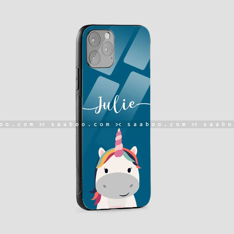 Glossy Protective Case With Unicorn Name