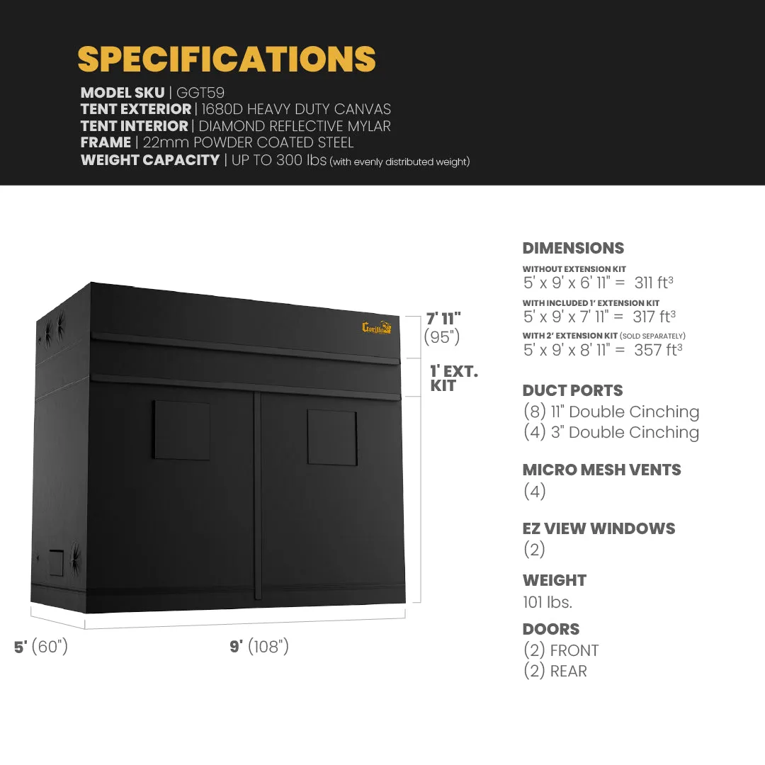 Gorilla Grow Tent 5x9 Pro