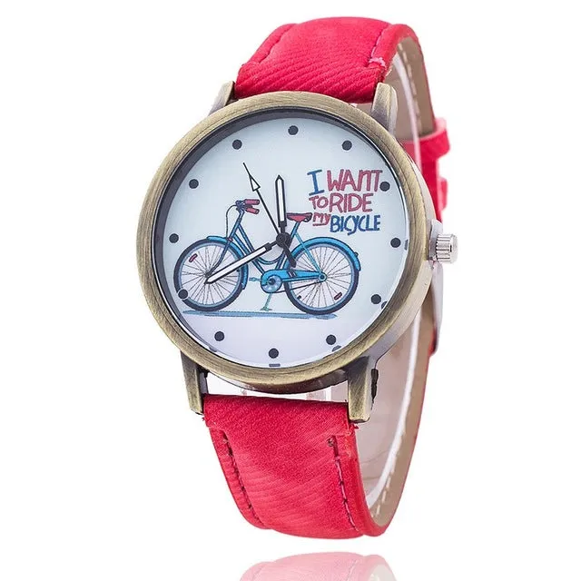 Hot Vintage Jeans Strap Watch For Women Leather Bike Watch Fashion Casual Ladies Wrist Watch Relogio Feminino Drop Shipping 889