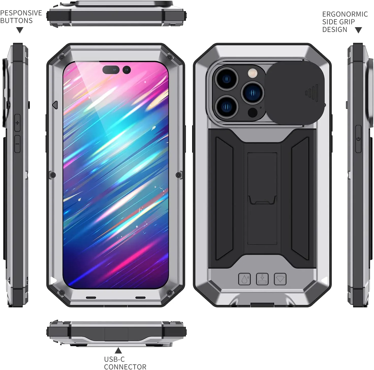 iPhone 15 Plus Metal Rugged Case