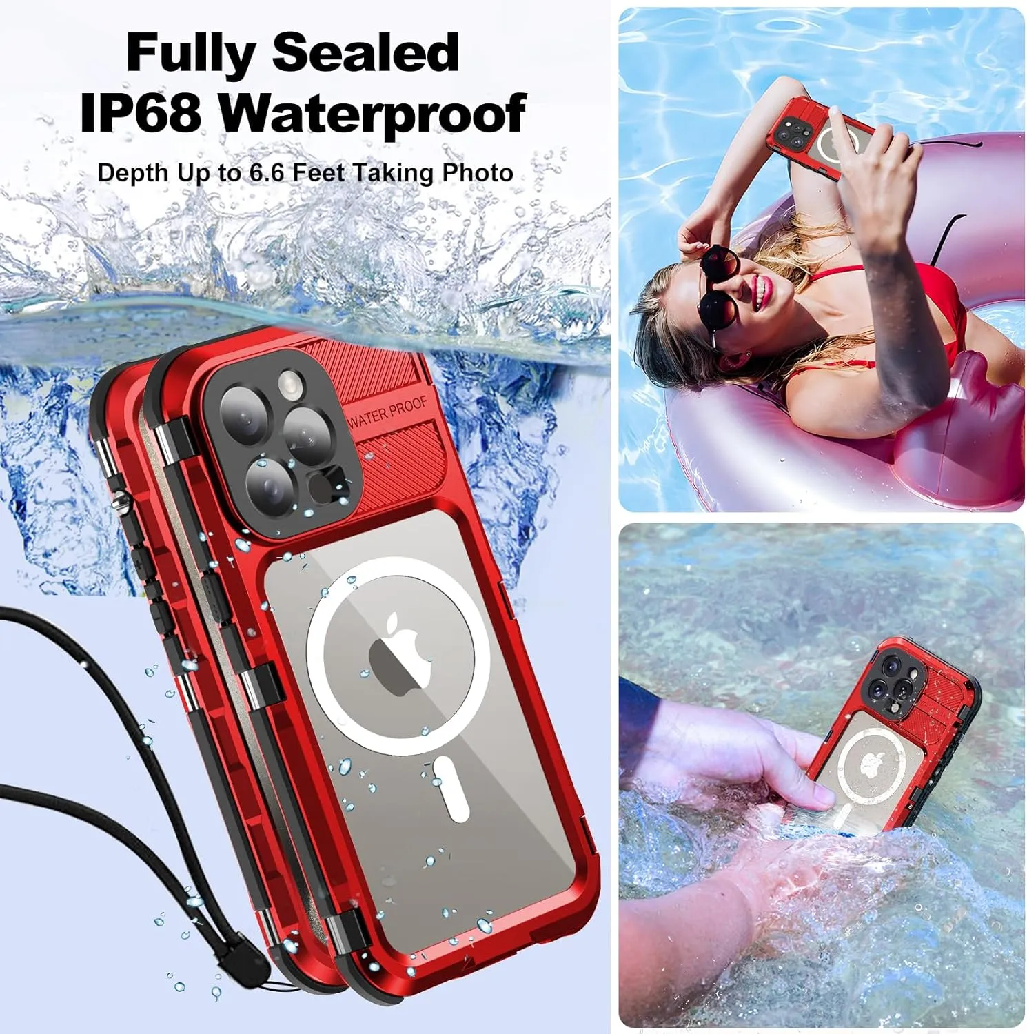 iPhone 15 Pro Max Waterproof  Heavy Duty Full Body Drop Protection Cover