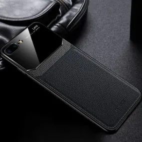 iPhone 8 Plus Sleek Slim Leather Glass Case