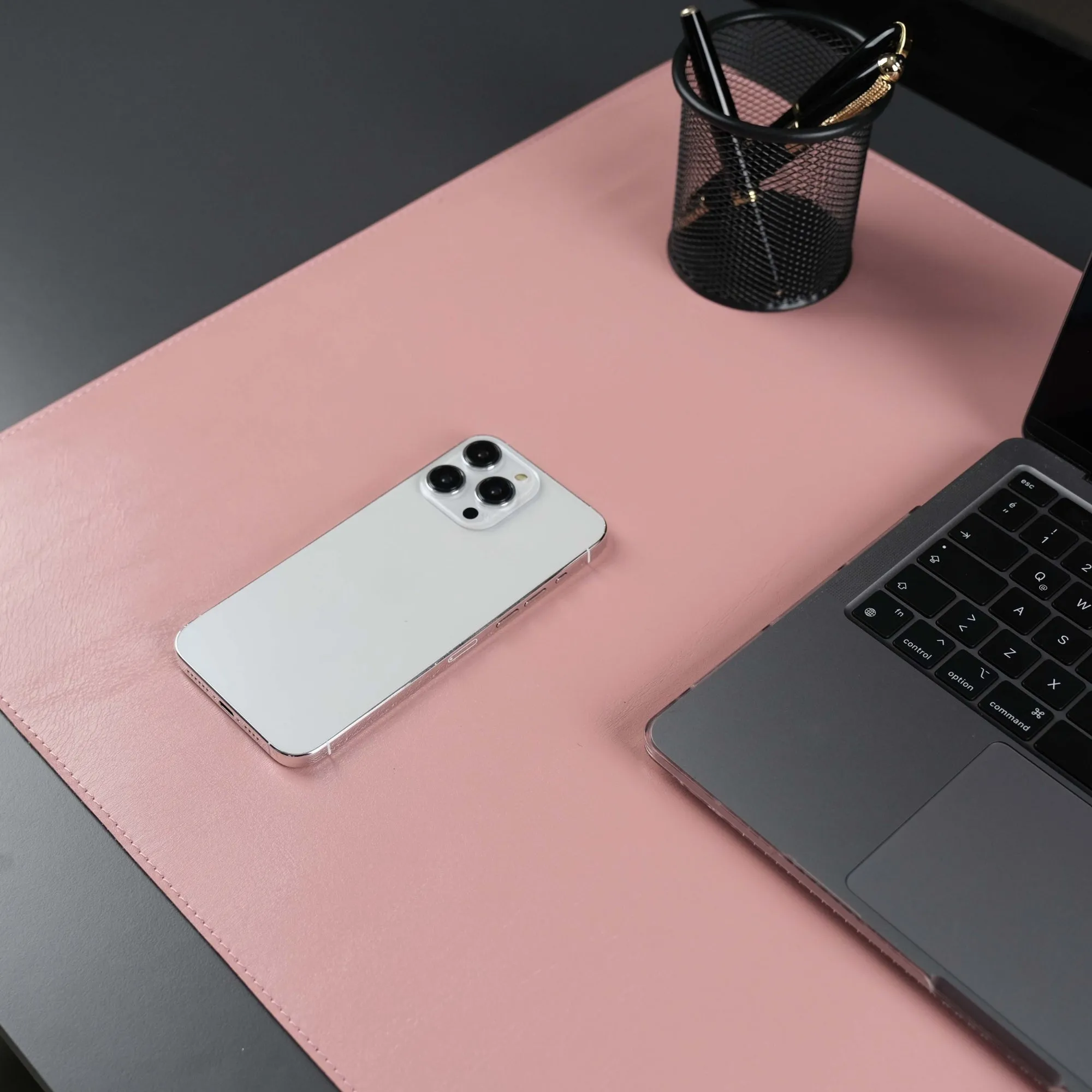 Jersey Pink Leather Desk Pad for Office and Home