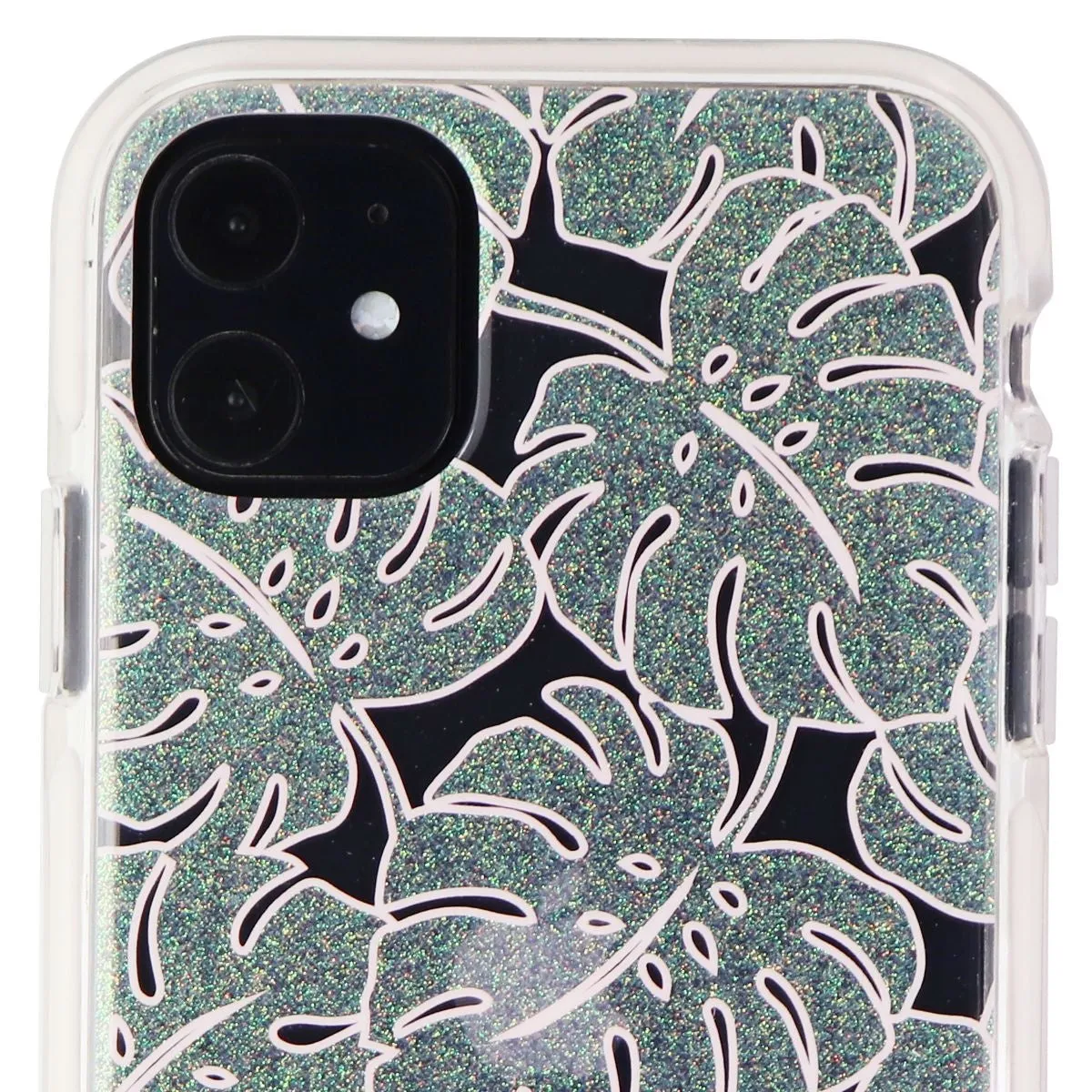 Kate Spade Defensive Hardshell Case for iPhone 11 - Island Leaf Pink Glitter