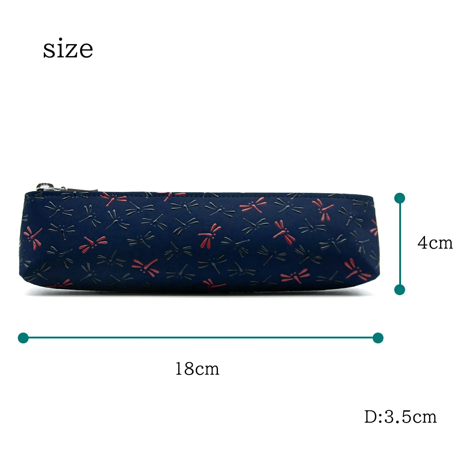 Koshu Inden Japanese Deerskin Leather Pencil Case - Dragonfly / Navy - , Made in Japan,  Japanese traditional craft pen case