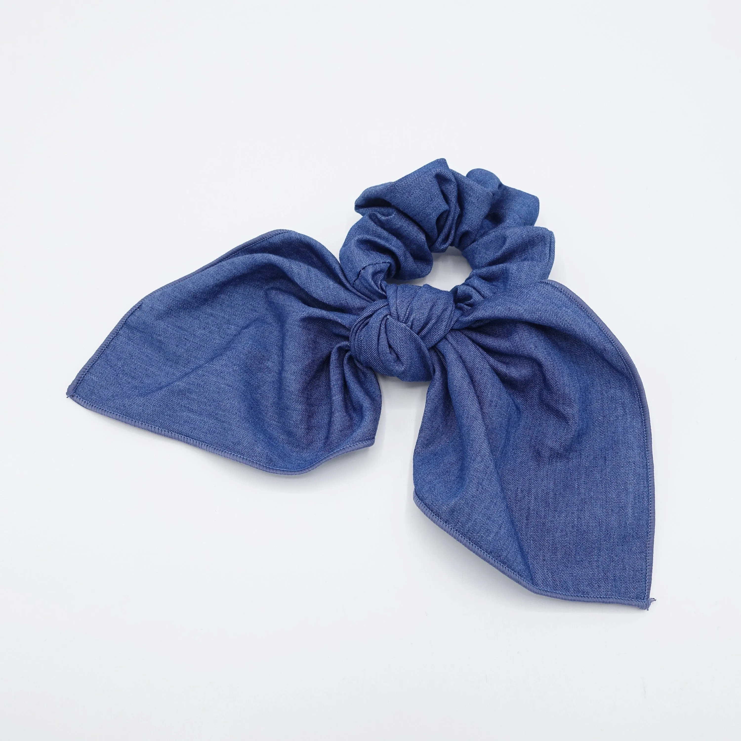 large denim bow knot scrunchies