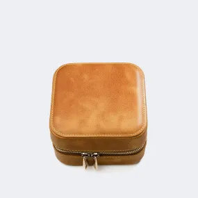 Leather Travel Jewelry Case - Mustard