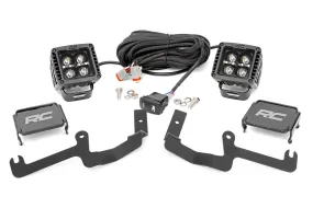 LED Light | Ditch Mount | 2" Black Pair | White DRL | Chevy Silverado 1500 | 2019-2022