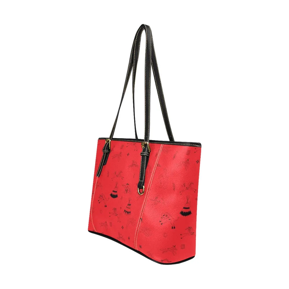 Ledger Dabbles Red Leather Tote Bag/Large