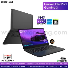 Lenovo Ideapad Gaming 3 82k1015eus i5-11300h Rtx 3050 120hz Gaming Laptop Offers (Brand New)