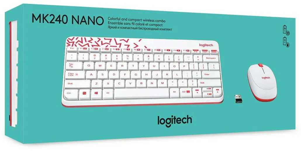 Logitech MK240 Nano 無線滑鼠鍵盤組 (中文版) - White 白色 920-008206 原裝行貨