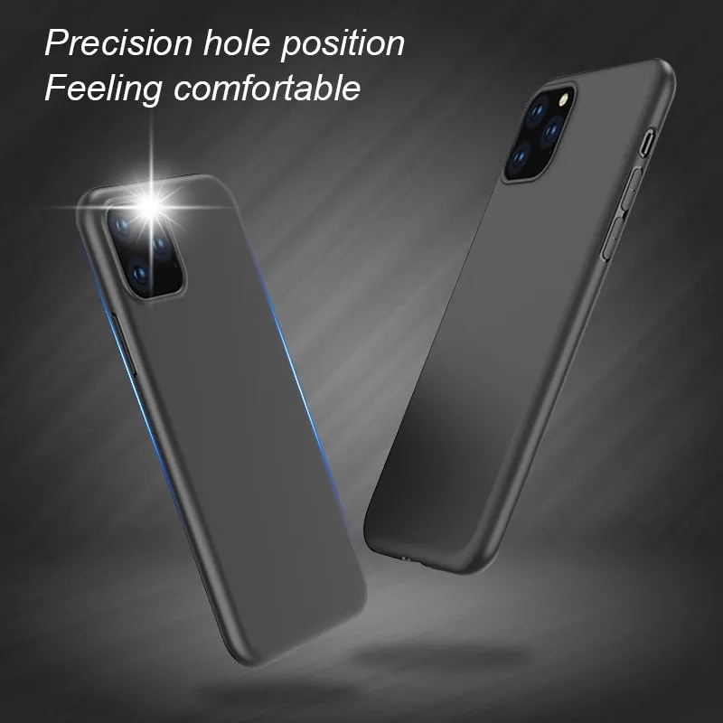 Luxury Phone Case For iPhone XR XS MAX X Ultra Thin Slim Cover for iPhone 11 2019 11 Pro Max Soft Back Shell Coque Funda Black