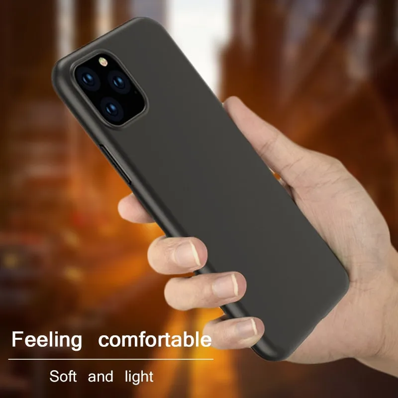 Luxury Phone Case For iPhone XR XS MAX X Ultra Thin Slim Cover for iPhone 11 2019 11 Pro Max Soft Back Shell Coque Funda Black