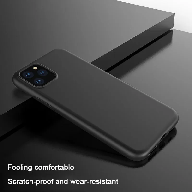 Luxury Phone Case For iPhone XR XS MAX X Ultra Thin Slim Cover for iPhone 11 2019 11 Pro Max Soft Back Shell Coque Funda Black