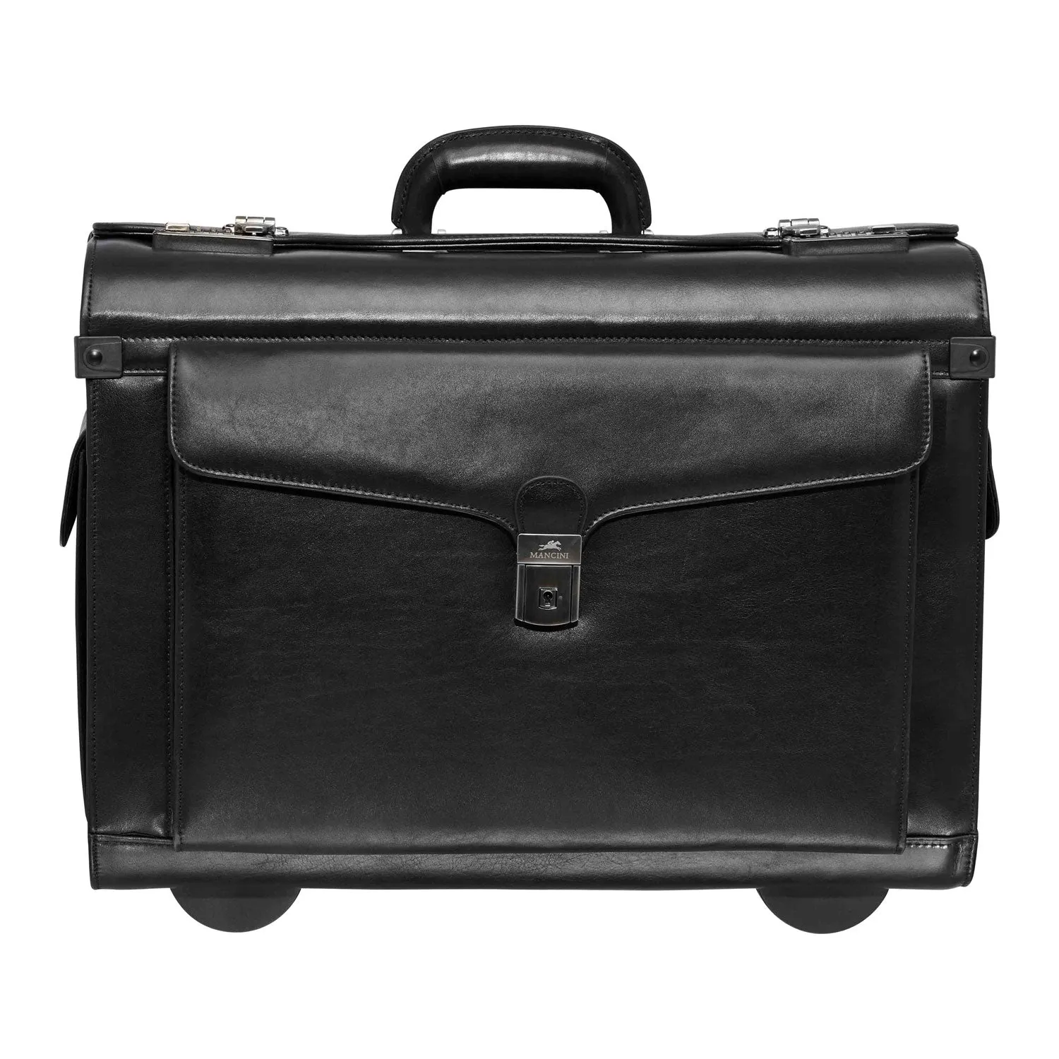 Mancini Leather Vanizia Deluxe Wheeled Catalog Case - Black