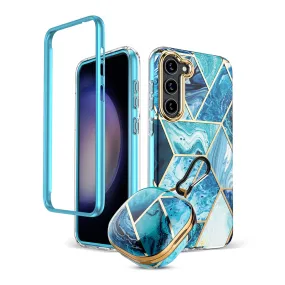 Marble Bundle for Samsung Galaxy S23 Plus Case   Galaxy Buds Case (Blue)