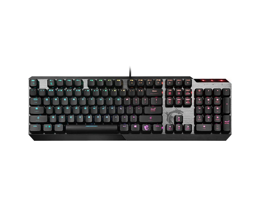 Msi Vigor Gk50 Low Profile Gaming Keyboard Qwertz Kalih Choc Low Profile White Switches Black