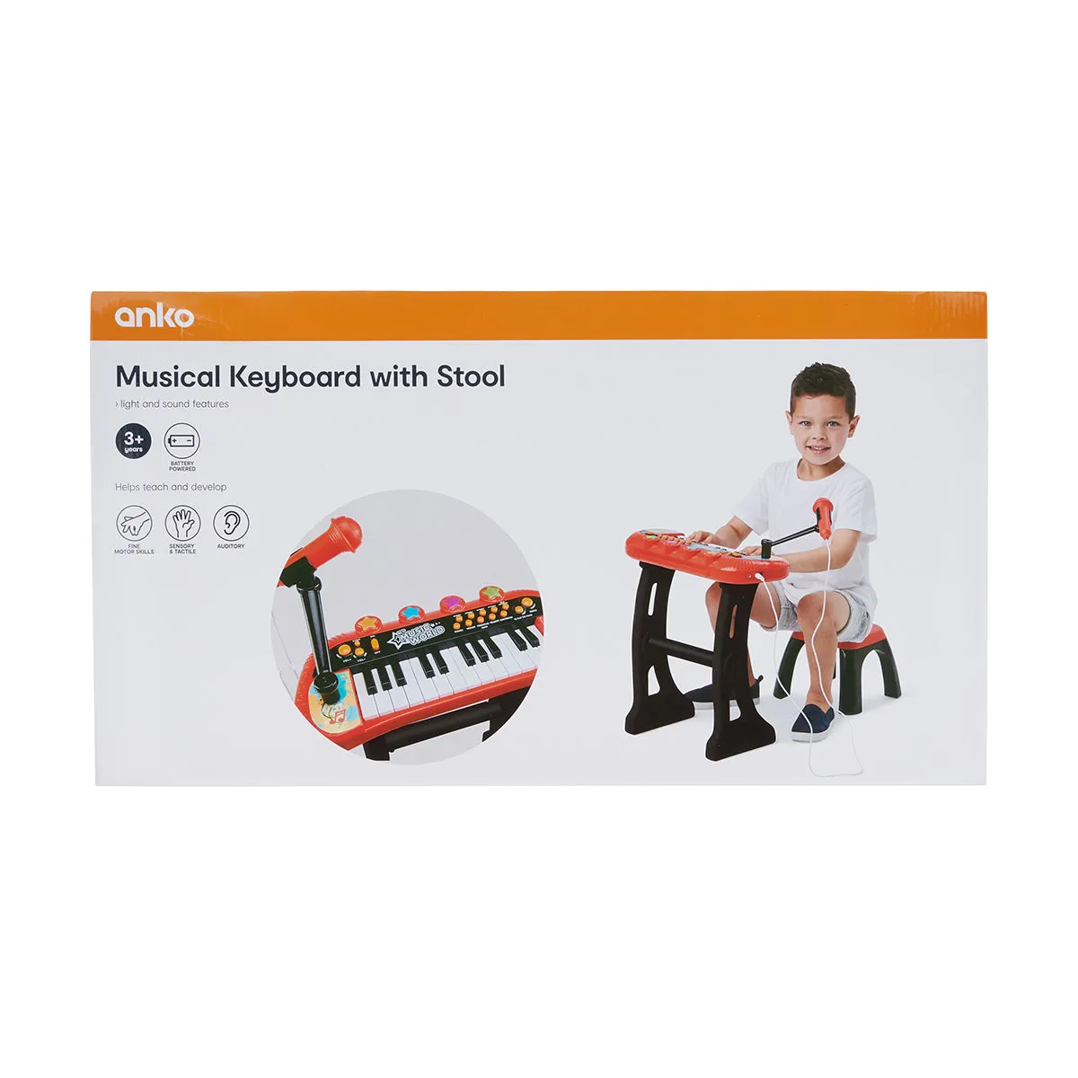 Musical Keyboard with Stool/Red/Ages 3  Years