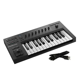 Native Instruments Komplete Kontrol A25 25 Key Smart Piano Keyboard MIDI USB with Custom NI keybed, OLED Display, 8 Touch-sensitive Control Knobs (Black)