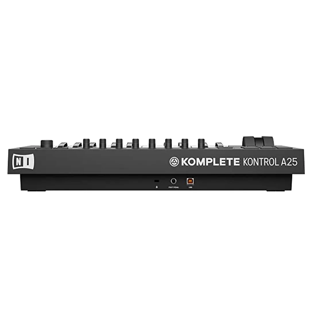 Native Instruments Komplete Kontrol A25 25 Key Smart Piano Keyboard MIDI USB with Custom NI keybed, OLED Display, 8 Touch-sensitive Control Knobs (Black)