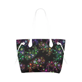 Neon Floral Buffalos Clover Canvas Tote Bag