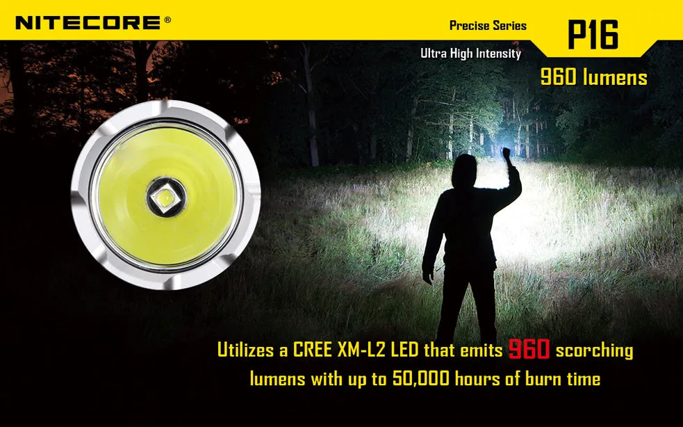 Nitecore P16 XM-L2 960 Lumen 1 x 18650 or 2 x CR123 Flashlight