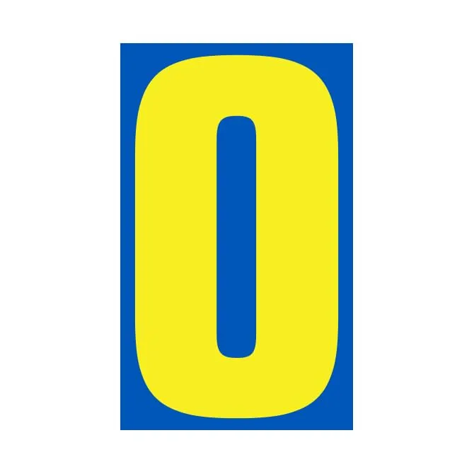 Number Window Stickers - Blue and Yellow Car Dealer Number Stickers - Durable, Weatherproof Vinyl with Easy On/Off Adhesive - Back Slit for Seamless Installation - 9-1/2"