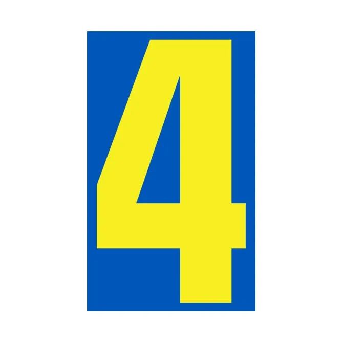 Number Window Stickers - Blue and Yellow Car Dealer Number Stickers - Durable, Weatherproof Vinyl with Easy On/Off Adhesive - Back Slit for Seamless Installation - 9-1/2"