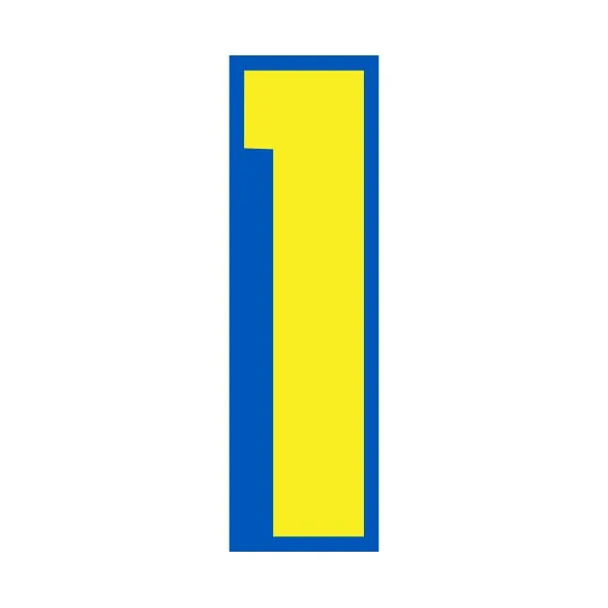 Number Window Stickers - Blue and Yellow Car Dealer Number Stickers - Durable, Weatherproof Vinyl with Easy On/Off Adhesive - Back Slit for Seamless Installation - 9-1/2"