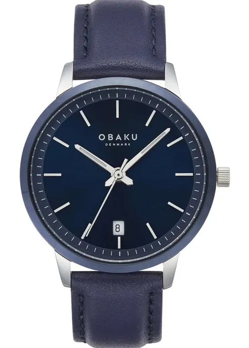 OBAKU SALVIE-SAXE BLUE LEATHER BAND BLUE DIAL V270GDHLRL